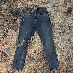 Good American Medium Blue Ripped Skinny Jeans